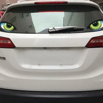 Smiješno Dizajn 3D Stereo Reflektirajućim Slika Mačji Očiju Auto Oznaka Bočno Krilo Automobila Naljepnice za oči Ljepljive Etikete Na retrovizoru