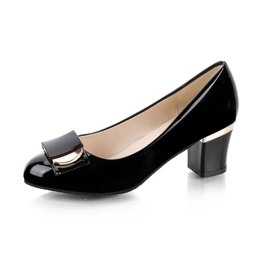2021 Ženska модельная cipele OL Ured za ženske cipele od lakirane kože na visoke pete Ženske cipele Cipele-brod na trgu potpetice Ženske cipele Plus Veličina 42 Slika  0