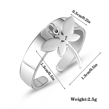 Unisex Jednostavan srebrni prsten sa Стрекозой od nehrđajućeg čelika za žene Muška moda Valentinovo Večernje uređenje Prsten djevojka djevojka
