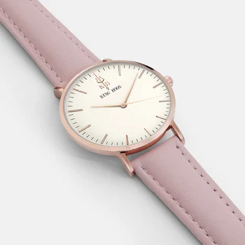 Ženska moda Kvarcni sat Ženske kožne dnevne haljine satovi od ružičastog zlata sa kristalima reloje mujer 2016 montre femme
