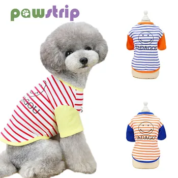 S-XXL Ljetna majica za kućne ljubimce pse Soft prozračna majica za štence s osmijehom prugasta Odjeća za male pse za Chihuahua pomeranski Ropa Para Perro