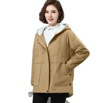 2021 Novi ženski Slobodan Plus Size Zima hladna topla jakna i Kaput sa pamučnom postavom Тренч Plus Baršun gusta pamučna jakna Duga
