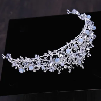 Kristalno Srce Na Vjenčanje Setovi Nakita, Vještački Dijamant Kruna Tijara Ogrlica Ogrlica I Naušnice Vjenčanje Dubai Afričke Perle Luksuzni Nakit Kit