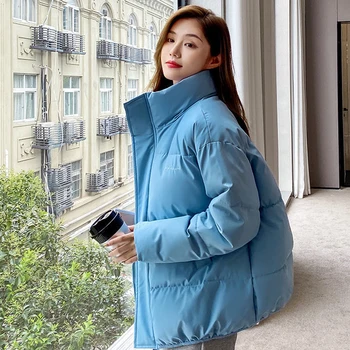 Pamučna odjeća Za žene 2021 Nova kratka odjeća za kruh Slobodna Korejski moda s dugim rukavima Za studente Zimska debela jakna s kapuljačom Kaput Ins