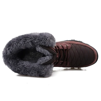 YRZL Muške Zimske čizme kvalitetne tople čizme do sredine kavijara na čipka-up Udobne, vodootporne ulica crvene zimske cipele za muškarce