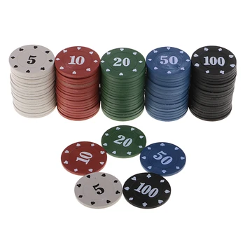 100pc Žetona za Poker Chips Plastične Igre Čips za Zabavne Obiteljske Igre