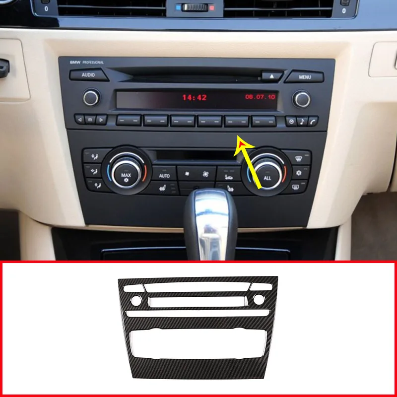 ABS u stilu karbonskih Vlakana Za BMW E90 Serije 3 2005-2012 Upravljanje Auto Centar Podešavanje Glasnoće Klima uređaja Ukrasni okvir Slika  0