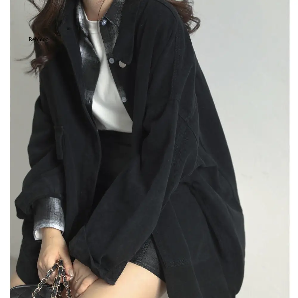 Traper jakna s dugim rukavima Korejski verzija Novog jakne Za studentice Univerzalni slobodna bluza Klasicni Traper jakna Za žene Slika  0