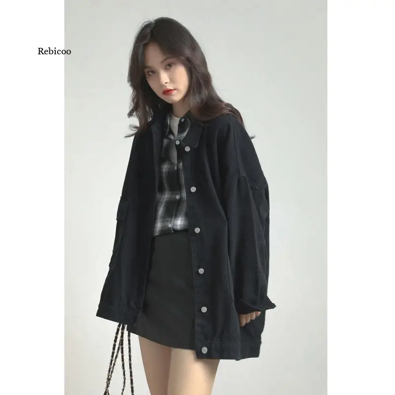 Traper jakna s dugim rukavima Korejski verzija Novog jakne Za studentice Univerzalni slobodna bluza Klasicni Traper jakna Za žene Slika  3