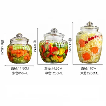 Novi kineski stil kreativno staklene banke za ukiseljeno krastavaca kuhinjski запечатанная banke bistra velika staklena boca prehrambena začin banke za spremanje čaja