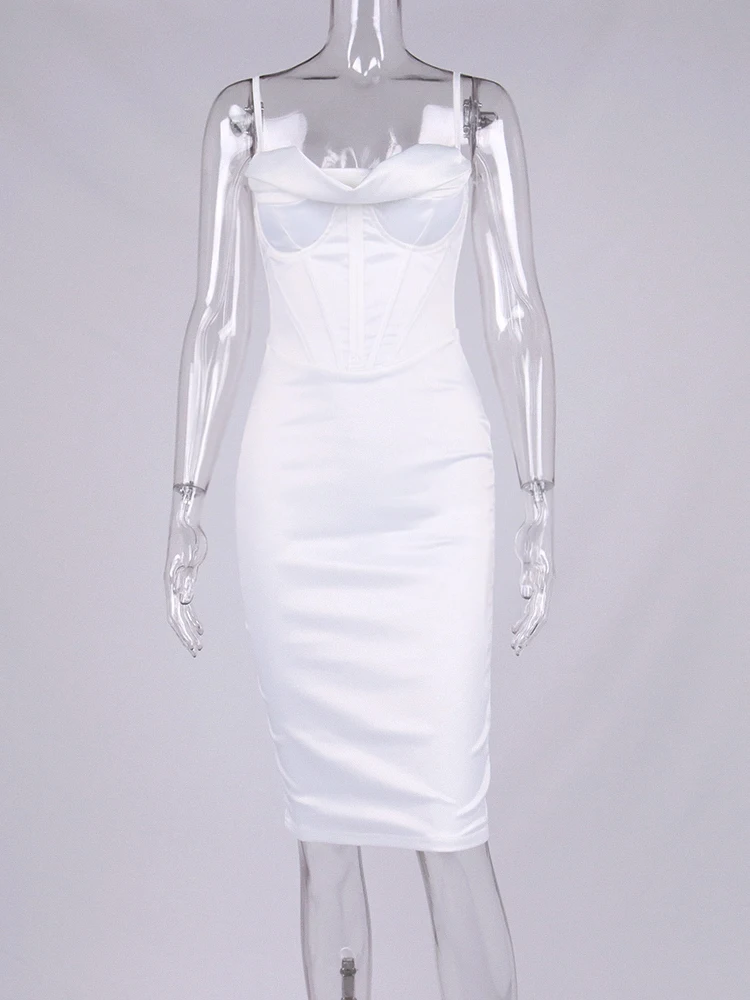 Haljina s атласным korzet NewAsia na trake sa sjemenkama Push-up sa postavom 2 sloja na munje Midi i Maksi haljina Seksi ljetno haljina za žene 2021 Slika  0