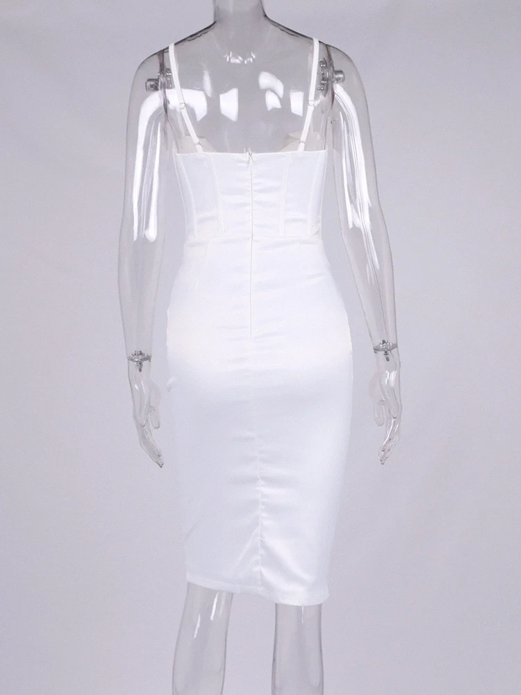 Haljina s атласным korzet NewAsia na trake sa sjemenkama Push-up sa postavom 2 sloja na munje Midi i Maksi haljina Seksi ljetno haljina za žene 2021 Slika  5
