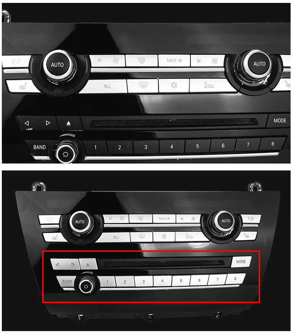 Kromirana ABS CD Digitalni Ključ Tipka za Ugađanje Glasnoće Kapa Sa Šljokicama Završiti Naljepnica Konzola Centar klima Klima je Za BMW-a X5 X6 F15 F16 Slika  3