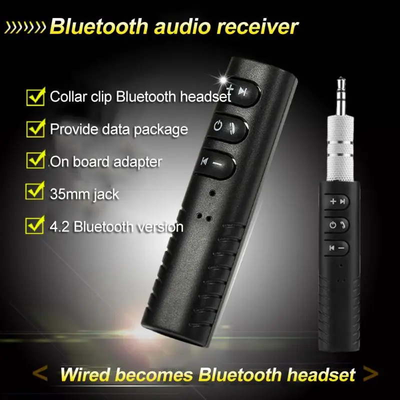 Bežični Bluetooth 4.2 Prijemnik Za Slušalice Adapter Odašiljača 3,5 mm Priključak Za Automobilsku Glazbe MP3 Audio Prijemnik Slušalice za telefoniranje bez korištenja ruku Slika  3