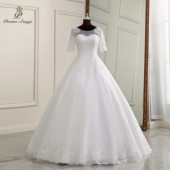 Novi elegantan, seksi svadba haljina dužine do poda kratkih rukava u boho stilu vjenčanicu robe de mariee vestidos de novia