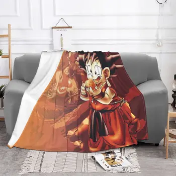 Son Goku Slatka Deke Flanel Всесезонная Manga Anime Prijenosni Topao Pokrivač za Krevet Office Posteljinu