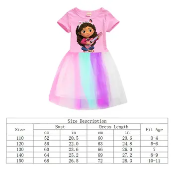 2022 Gabbys lutkine Haljina za Djevojke Odijelo Moda za djecu s po cijeloj površini Crtani Čipkan večernja haljina Dječje tunica Odijevanje