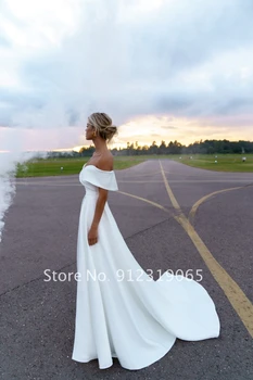 S ramena 2022 Vestidos De Novia Prijenosni Kabel Satin Vjenčanje Haljina Sirena u Afričkoj Zemlji Vjenčanice Po Mjeri