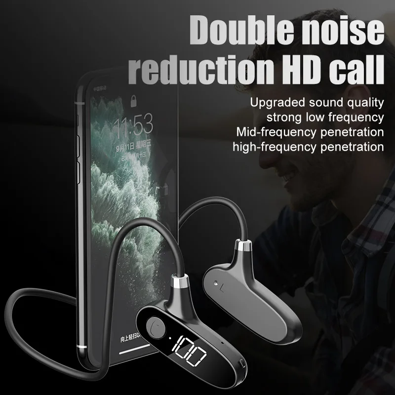 Bežične Slušalice sa koštane vodljivosti TWS Bluetooth 5.2 Slušalice Ne u uhu IPX7 Vodootporan Sportski Slušalice Za trčanje S mikrofonom Slika  1