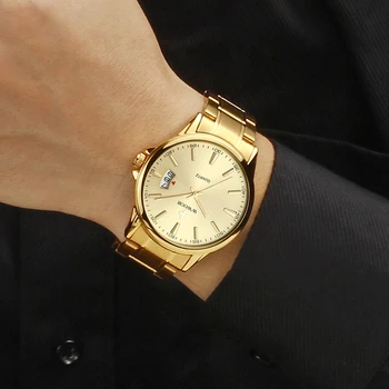 Relogio Masculino WWOOR Najbolji brand Luksuzni Zlatni sat od nehrđajućeg čelika Muške Vodootporne Kvarcni sat Muške Sportske Poslovne ručni sat sa datumom