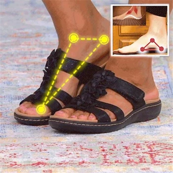 Papuče Ženski Ljeto Novost 2021, cipele za šivanje u rimskom stilu, ženske elastične korektivne sandale na platformu ženske japanke