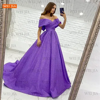 Fashion Ljubičasta Prom Dresses Long 2021 vestido de fiesta de boda Off Shoulder Women Party Gowns Custom Made haljinu za maturalnu