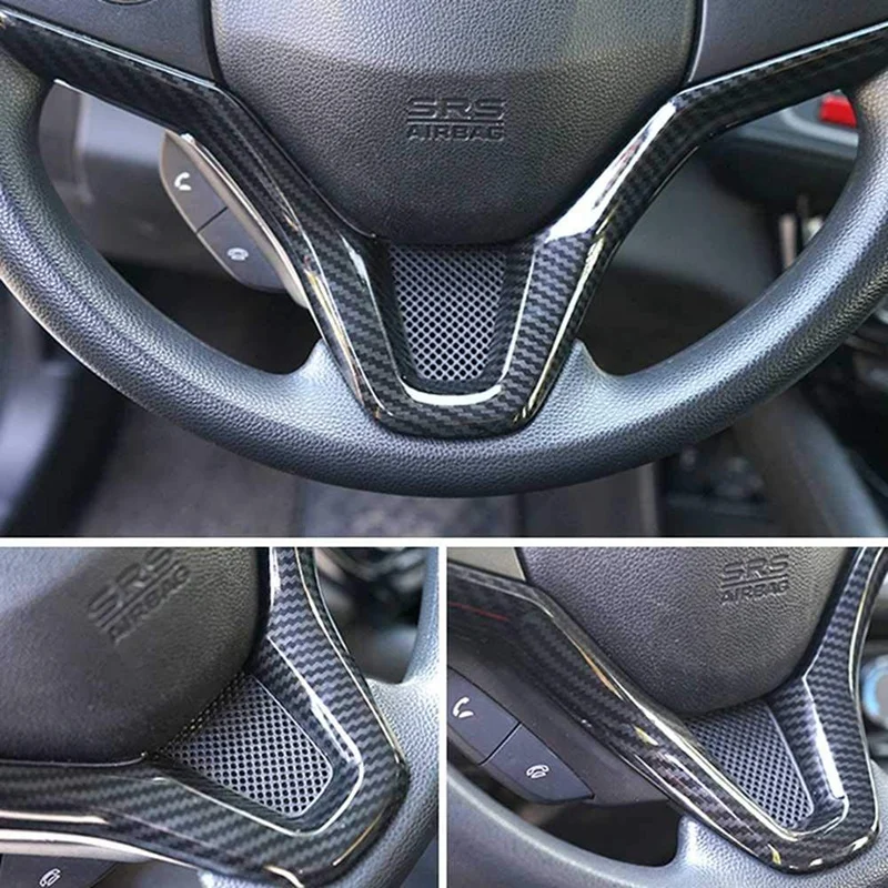 Za Honda Vezel HR-V HRV 2016 2017 Poklopac Ploče volan automobila Trim Trim Iskre od karbonskih Vlakana Slika  5