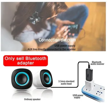 2 Boje Odašiljač Bluetooth USB Wireless Adapter Telefon 3,5 mm Automobil Za Mobilni Dinamika Glazbeni Prijamnik Stereo Priključak Ključ W0M4