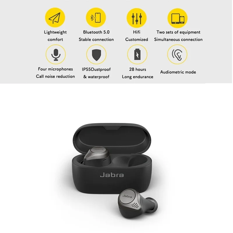 Jabra Elite 75t Bežična Bluetooth slušalica slušalice, Stereo Vodootporan Sportski Slušalice Kul Muzika Super Шумоподавляющие Slušalice Slika  1