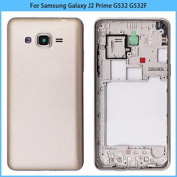 Novost za Samsung Galaxy J2 Prime G532 G532H G532F Prosječna Okvir Oštrica G532 Stražnji poklopac pretinca za baterije Stražnja Vrata Pune Ograde Zamjena Kućišta