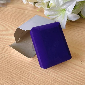 Moderan Elegantna Poklon kutija za nakit za djevojčice za Ogrlice ili prsten Baršunasti Plava Crna Kvalitetan Kontejner