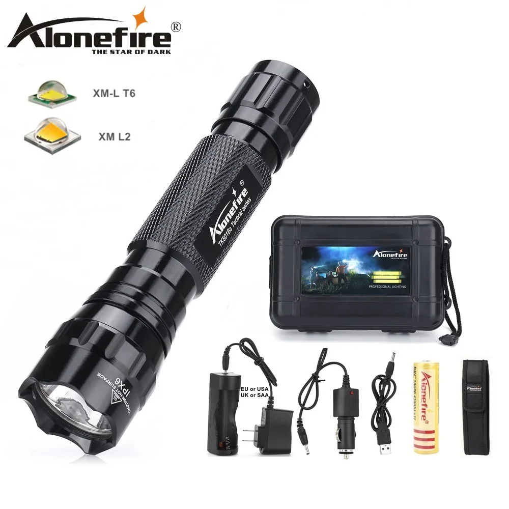 AloneFire 501Bs CREE XML-T6 L2 led Tactical flashlight spot svjetiljka svjetiljka za kampiranje lovački lampa 18650 Punjiva baterija Slika  0