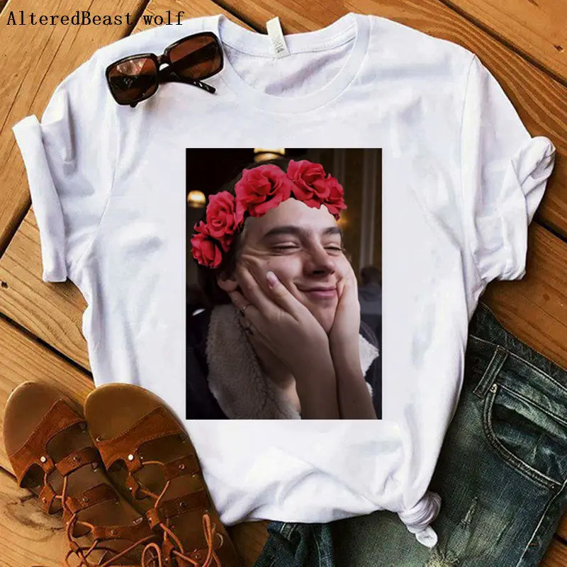 Cole Sprouse cvjetni print majica riverdale Ženska majica kratkih rukava Riverdale ženska svakodnevni bijela majica harajuku odjeća majica Slika  2