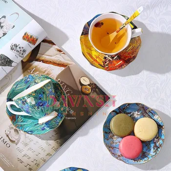 Van Gogh Europski Stil Domaća Kuhinja U Boji Slika Ukrasne I Umjetničke Tanjur Keramičke Šalice Od Kost Porculanske Šalice Kave Popodnevni Čaj
