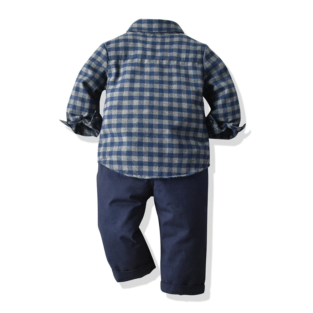 Komplet odijelo za dječaka-bebu za djecu odjeće za novorođenčad Jesenski Nova košulja dugih rukava + Hlače + Zonu Dječja odjeća Slika  3