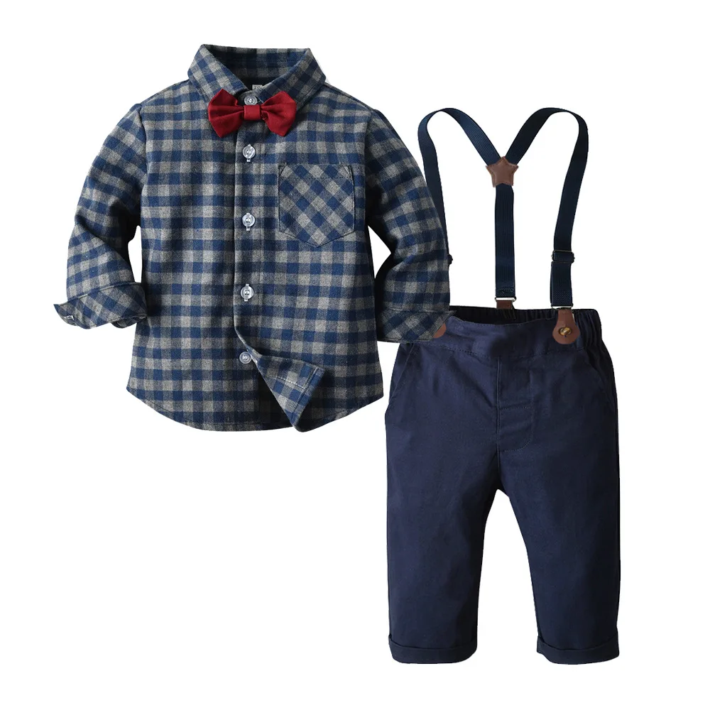 Komplet odijelo za dječaka-bebu za djecu odjeće za novorođenčad Jesenski Nova košulja dugih rukava + Hlače + Zonu Dječja odjeća Slika  5