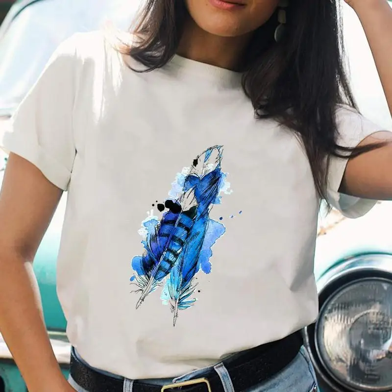 Žene Crtani Pero Vintage Novi Stil Slatka Majica Obična Ženska Ispis Ženska Grafička Moda Majica okruglog izreza t-Shirt Slika  3