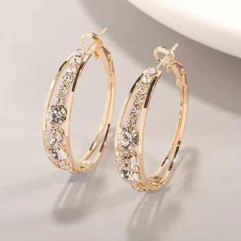 Zlatna Boja CZ Naušnice, prstenje Jubilarni Elegantne Naušnice Za ženski nakit Ženski Moda Romantični Poklon za Valentinovo