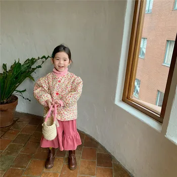 MILANCEL 2021 Осеннее Nova dječja kaput s cvjetnim uzorkom za djevojčice Jaknu sa zelenim rukavima u korejskom stilu Dječja odjeća