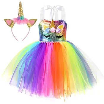 Novi Fantastičan Anđeo sa šljokicama za djevojčice Rainbow Mali Poni Haljina Jednoroga za malu djecu Mrežaste krila Odjeća za djecu Svadbeni poklon za rođendan