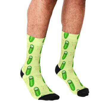 Zabavne čarape Za muškarce harajuku Sam slanoj vodi Rick predložak po cijeloj površini Sretan hip-hop Muške čarape Novost Skateboard Posada Svakodnevne Lude čarape
