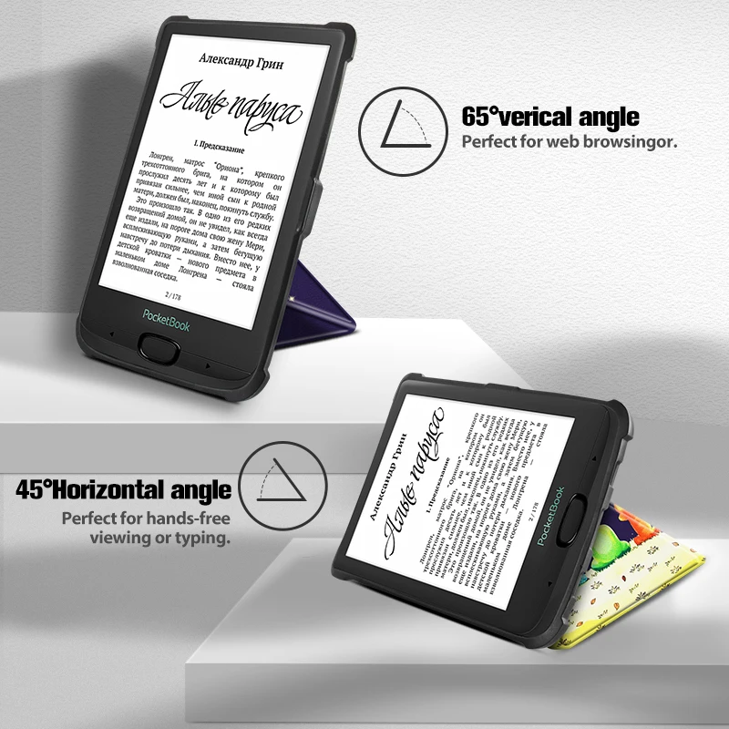 Torbica origami za Pocketbook 606 628 633 627 616 632, Torbica za Pocketbook Touch Lux 4 / Basic Lux 2 /Touch HD 3 Smart Stand Funda Cover Slika  1