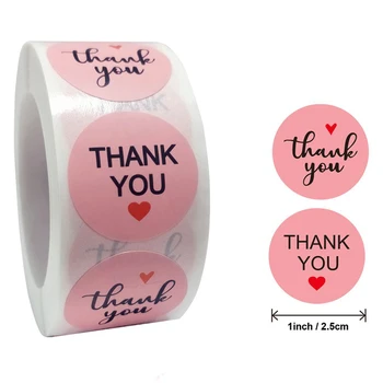 500шт Cijele/Srčani Pink Hvala s Crvenim Naljepnicama Ljubavi za Naljepnice s pečatima za posao za Pakiranje, Oznake