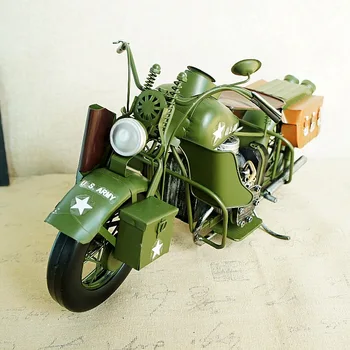 Veliki Klasicni Model Motocikla Zeleni Metalni Statički Model Motocikla Ukras Kuće Kolekcionarstvo Obrt Najbolji Poklon Za Prijatelja