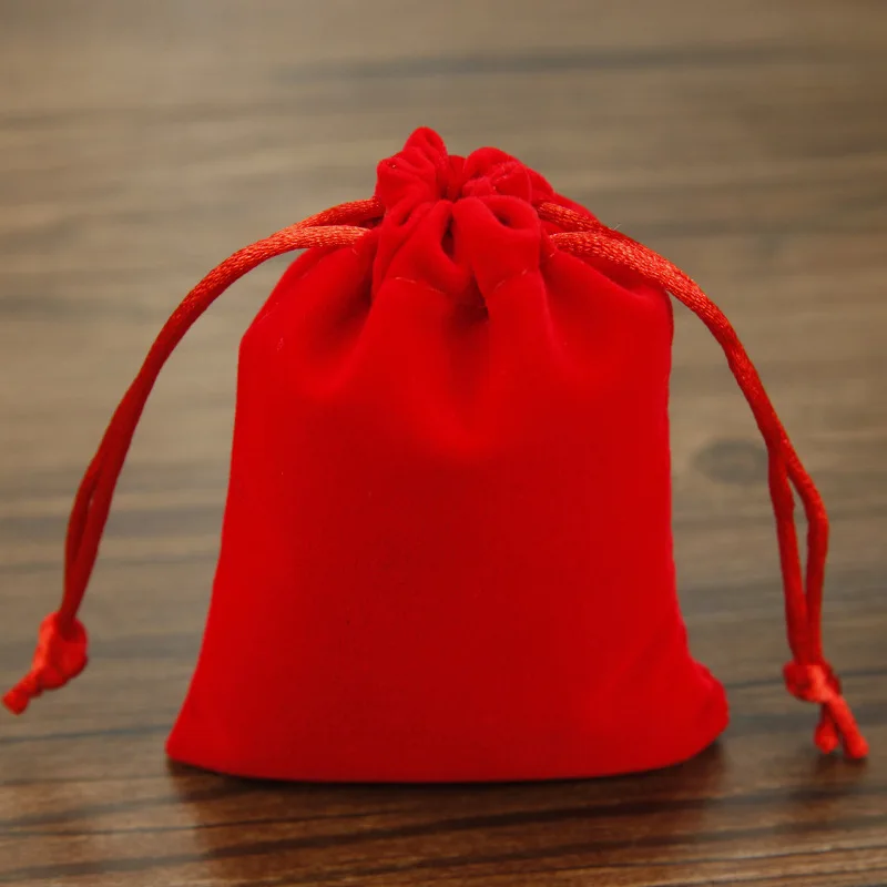 Nakit torbe 8x10 cm Veleprodaja Baršun torbe s tie Torbe Božićne Darove za Valentinovo Torbe 50 kom./lot Crna/plava/Crvena/Ljubičasta Slika  5