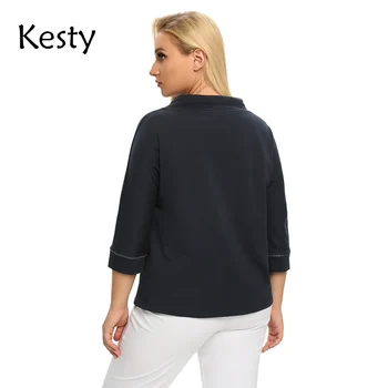 KESTY Ženski proljeće хлопчатобумажный top velike veličine sa šljokicama, pulover s po cijeloj površini u retro stilu, okrugli izrez, mikro-elastični slobodan top