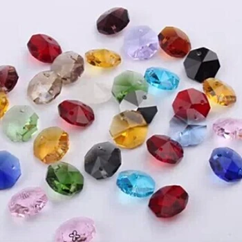 HBL Mješoviti 15 boja 14 mm Kristalno staklo je osmerokutna perle 2 otvora 100 kom./lot besplatna dostava stakla kristalne perle osmerokutna
