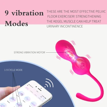 Aplikacija za upravljanje Vibrator za jaja Vaginalni Lopta Vibrator Kegelove Stimulans G-točke Bežične Vibro Nosive Gaćice Seks-igračka s jajima za žene