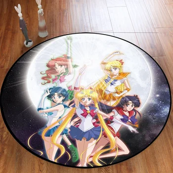 Sailor Moon Vodootporan i нескользящий Krug Slatka Prostirku Na podu Okrugli Tepisi Dnevni boravak Dječji Stolac Šator Igre Tepiha