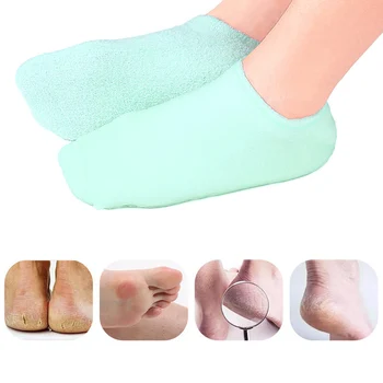 1 Par Silikonskih Vlaži Spa-Gel Čarape Za Petama, Piling I Sprječavanje Suhoće, Pomlađivanje Kože Stopala, Za Njegu Stopala, Elastična Čarapa
